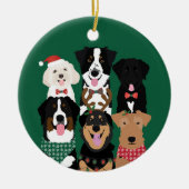 Happy Pawlidays Cute Kersthonden Keramisch Ornament (Voorkant)