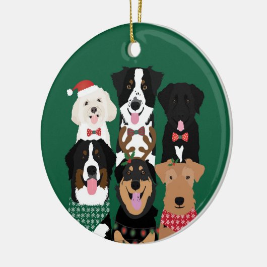 Happy Pawlidays Cute Kersthonden Keramisch Ornament (Links)