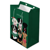Happy Pawlidays Cute Kersthonden Medium Cadeauzakje (Voorkant Gekanteld)