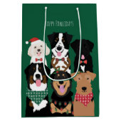 Happy Pawlidays Cute Kersthonden Medium Cadeauzakje (Achterkant)