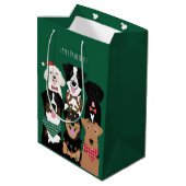 Happy Pawlidays Cute Kersthonden Medium Cadeauzakje (Achterkant Gekanteld)