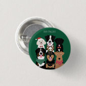 Happy Pawlidays Cute Kersthonden Ronde Button 3,2 Cm (Voorkant /achterkant)