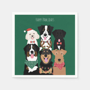 Happy Pawlidays Cute Kersthonden Servet