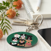 Happy Pawlidays Cute Kersthonden Sleutelhanger (Zijkant)