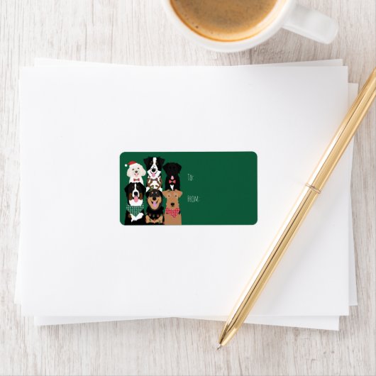 Happy Pawlidays Cute Kerstmis Etiket (Insitu)