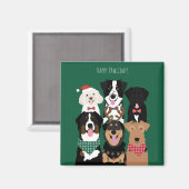 Happy Pawlidays Cute Kerstmis Magneet (Voorkant / Achterkant)
