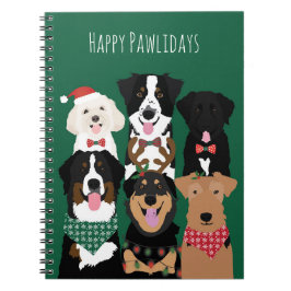 Happy Pawlidays Cute Kerstmis Notitieboek