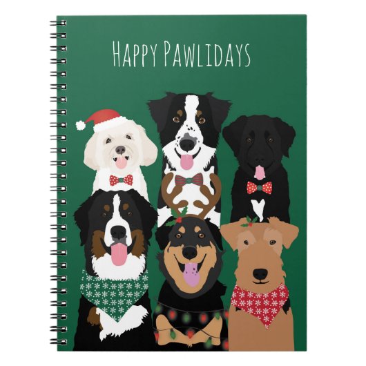 Happy Pawlidays Cute Kerstmis Notitieboek (Voorkant)