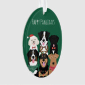 Happy Pawlidays Cute Kerstmis Ornament (voorkant)