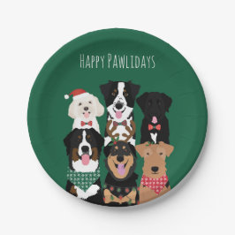 Happy Pawlidays Cute Kerstmis Papieren Bordje