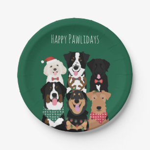 Happy Pawlidays Cute Kerstmis Papieren Bordje