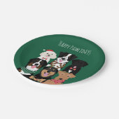 Happy Pawlidays Cute Kerstmis Papieren Bordje (Gekanteld)