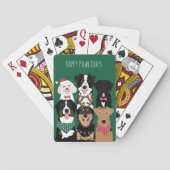 Happy Pawlidays Cute Kerstmis Pokerkaarten (Achterkant)