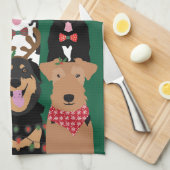 Happy Pawlidays Cute Kerstmis Theedoek (Quarter Fold)