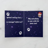 Happy Pawlidays Deep Space Kerstmis Kaart (Binnen)