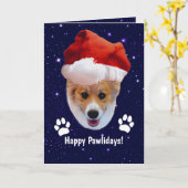 Happy Pawlidays Deep Space Kerstmis Kaart (Gele Bloem)