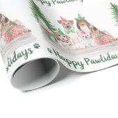 Happy Pawlidays Dog Cat Puppy Kitten Kerstmis Cadeaupapier (Rol Hoek)
