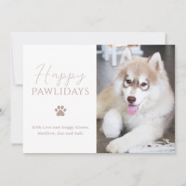 Happy Pawlidays Dog-foto voor kerstmis Feestdagenkaart