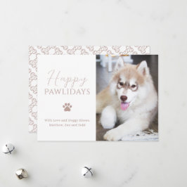 Happy Pawlidays Dog-foto voor kerstmis Feestdagenkaart