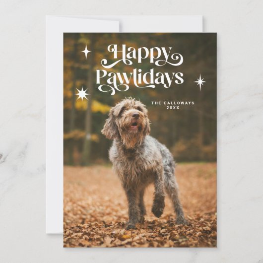 Happy Pawlidays Dog-foto voor kerstmis Feestdagenkaart (Voorkant)