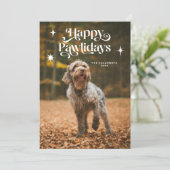 Happy Pawlidays Dog-foto voor kerstmis Feestdagenkaart (Staand voorkant)