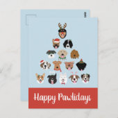 Happy Pawlidays Dog kerstboom Briefkaart (Voorkant / Achterkant)