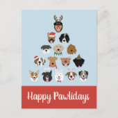 Happy Pawlidays Dog kerstboom Briefkaart (Voorkant)