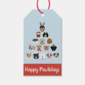 Happy Pawlidays Dog kerstboom Cadeaulabel (Voorkant)