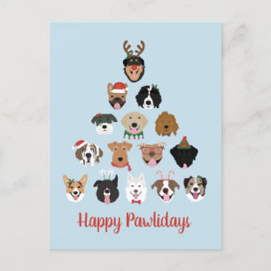 Happy Pawlidays Dog kerstboom Feestdagenkaart