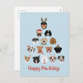 Happy Pawlidays Dog kerstboom Feestdagenkaart (Voorkant / Achterkant)