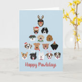 Happy Pawlidays Dog kerstboom Kaart (Gele Bloem)
