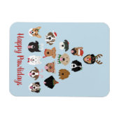 Happy Pawlidays Dog kerstboom Magneet (Horizontaal)