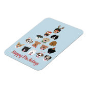 Happy Pawlidays Dog kerstboom Magneet (Linkerzijde)