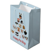 Happy Pawlidays Dog kerstboom Medium Cadeauzakje (Voorkant Gekanteld)
