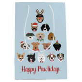 Happy Pawlidays Dog kerstboom Medium Cadeauzakje (Voorkant)
