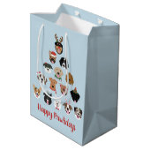 Happy Pawlidays Dog kerstboom Medium Cadeauzakje (Achterkant Gekanteld)