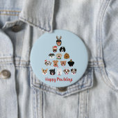 Happy Pawlidays Dog kerstboom Ronde Button 4,0 Cm (In situ)