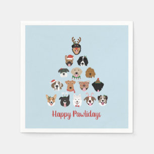 Happy Pawlidays Dog kerstboom Servet