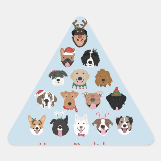 Happy Pawlidays Dog Kerstmis-feestdag Sticker (Voorkant)