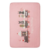 Happy Pawlidays Dog kerstvakantietrein Badmat (Voorkant Verticaal)