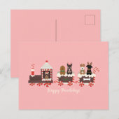 Happy Pawlidays Dog kerstvakantietrein Briefkaart (Voorkant / Achterkant)