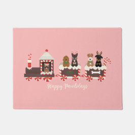 Happy Pawlidays Dog kerstvakantietrein Deurmat