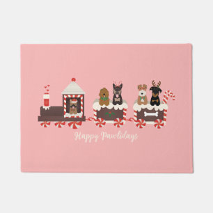 Happy Pawlidays Dog kerstvakantietrein Deurmat