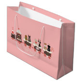 Happy Pawlidays Dog kerstvakantietrein Groot Cadeauzakje (Voorkant Gekanteld)