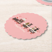 Happy Pawlidays Dog kerstvakantietrein Kartonnen Onderzetters (Gekanteld)