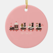 Happy Pawlidays Dog kerstvakantietrein Keramisch Ornament (Voorkant)