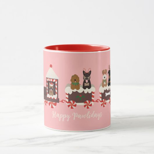 Happy Pawlidays Dog kerstvakantietrein Mok (Midden)