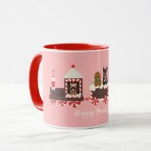 Happy Pawlidays Dog kerstvakantietrein Mok (Voorkant links)