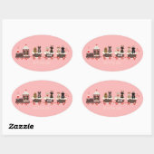 Happy Pawlidays Dog kerstvakantietrein Ovale Sticker (Vel)