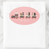 Happy Pawlidays Dog kerstvakantietrein Ovale Sticker (Tas)